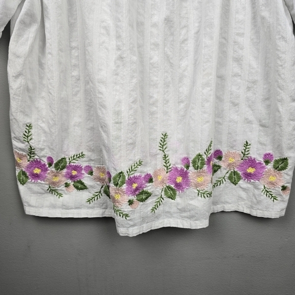 MATILDA JANE Enchanted Garden Best-Dressed Embroidered Blouse White Women Size L - Picture 5 of 16